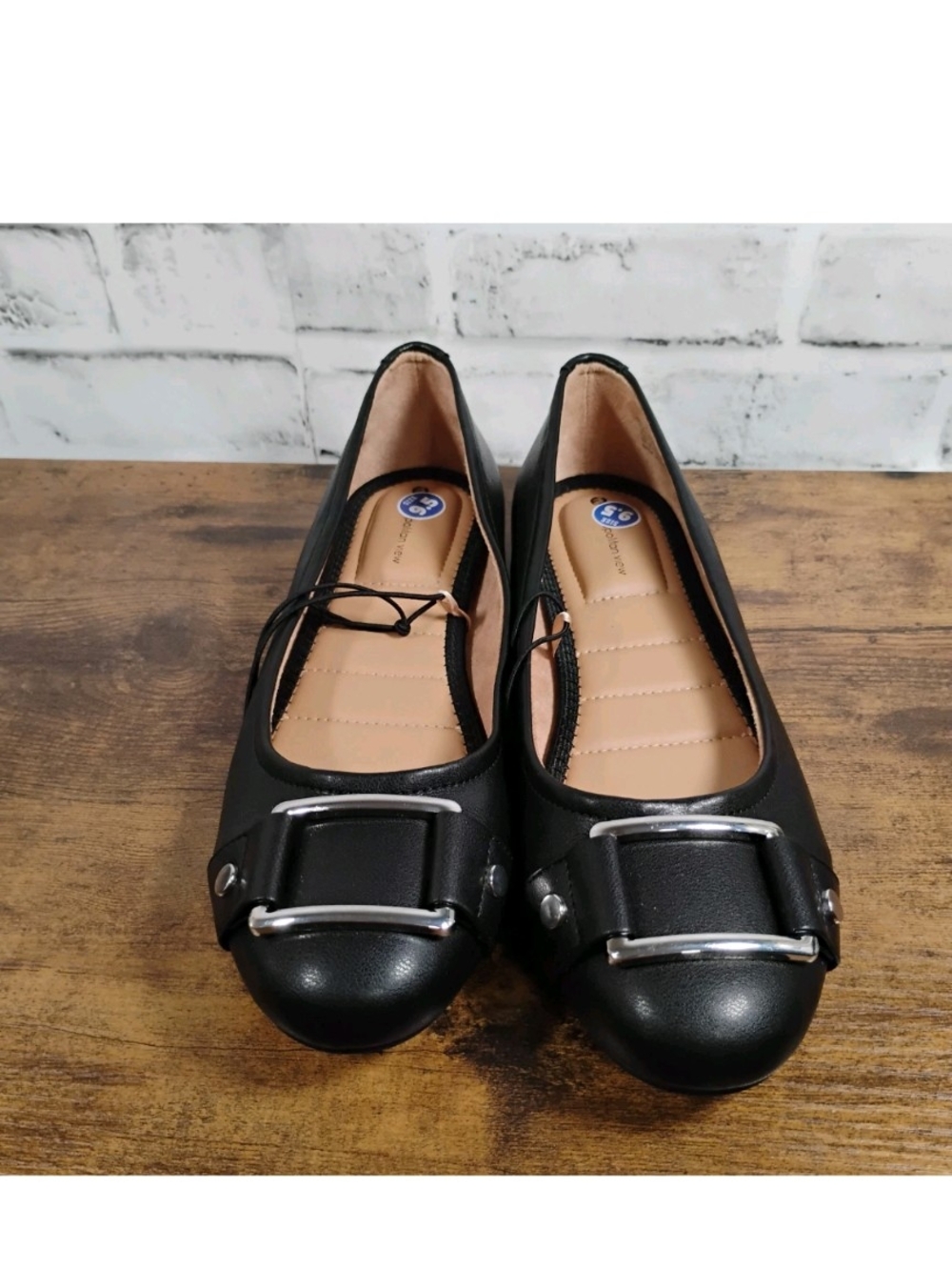 Metropolitan View Black Ballet Flats Slip On Round Toe Comfort Shoes Women's 9.5